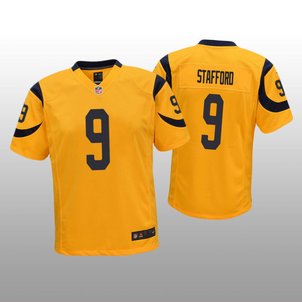 Los Angeles Rams Matthew Stafford Gold Jersey Color Rush Game Youth