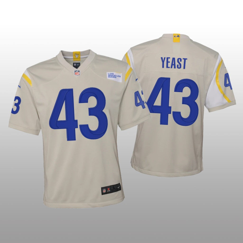 Los Angeles Rams Russ Yeast Bone Jersey Game Youth