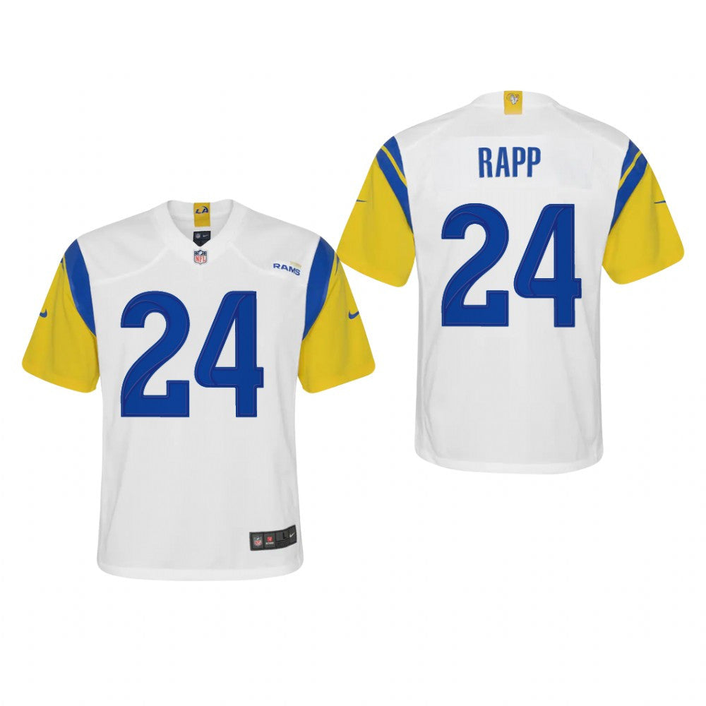 Los Angeles Rams Taylor Rapp White Jersey Alternate Game Youth