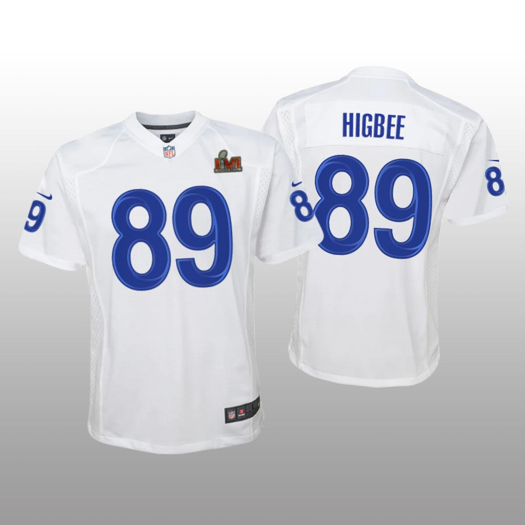Los Angeles Rams Tyler Higbee White Game Fashion Jersey Super Bowl LVI Youth