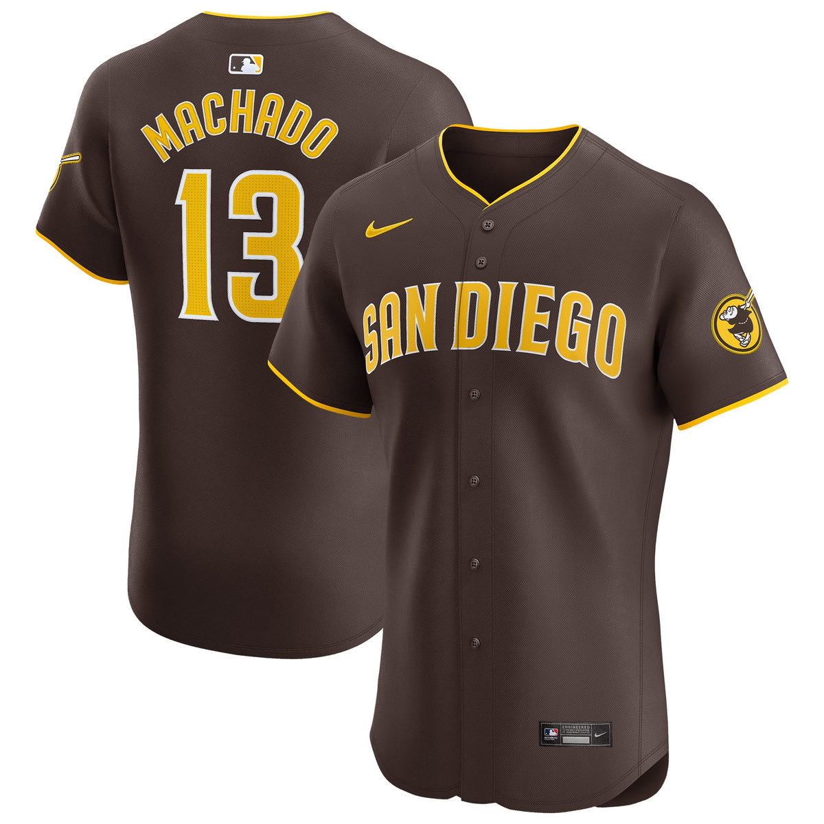 Manny Machado San Diego Padres Nike Road Elite Player Jersey Brown