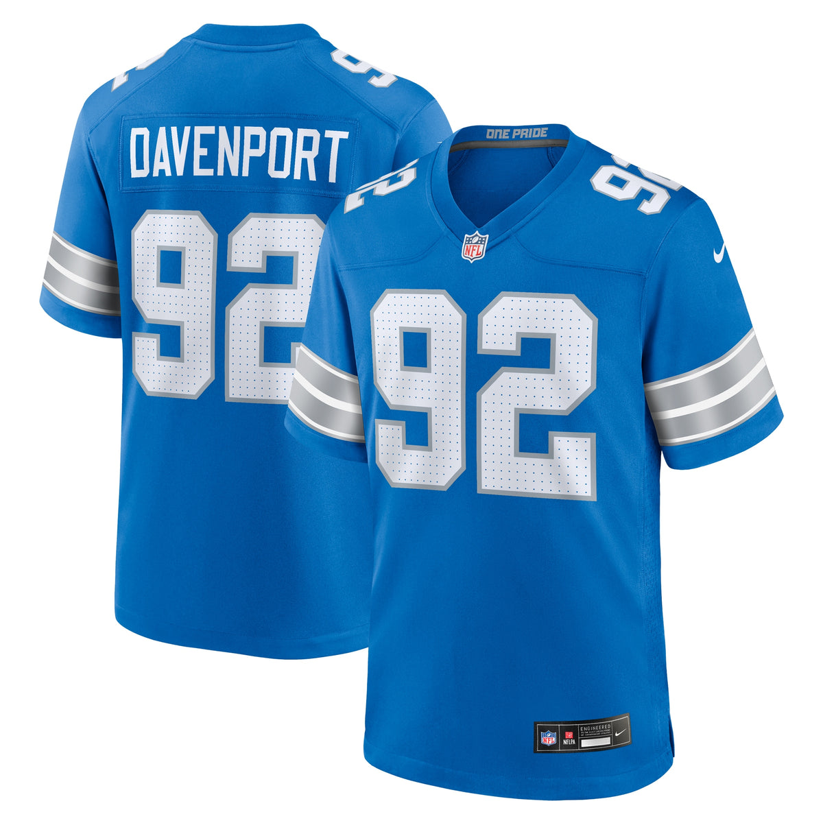 Marcus Davenport Detroit Lions Nike Team Game Jersey Blue