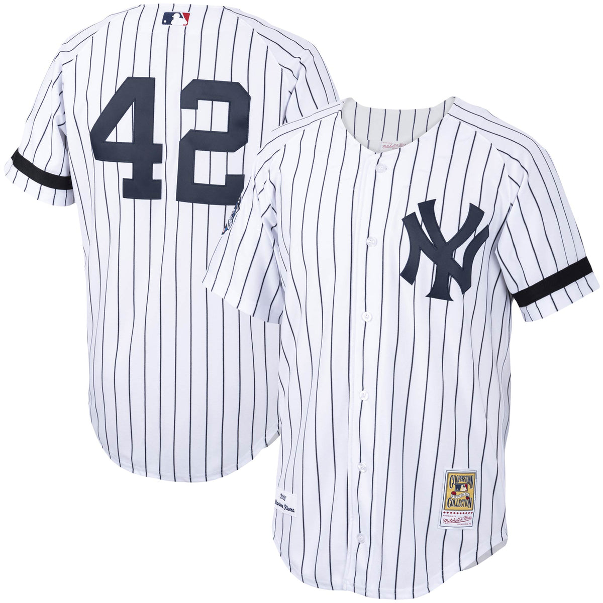 Mariano Rivera New York Yankees Mitchell Ness Home 2000 Cooperstown Collection Authentic Jersey White/Navy