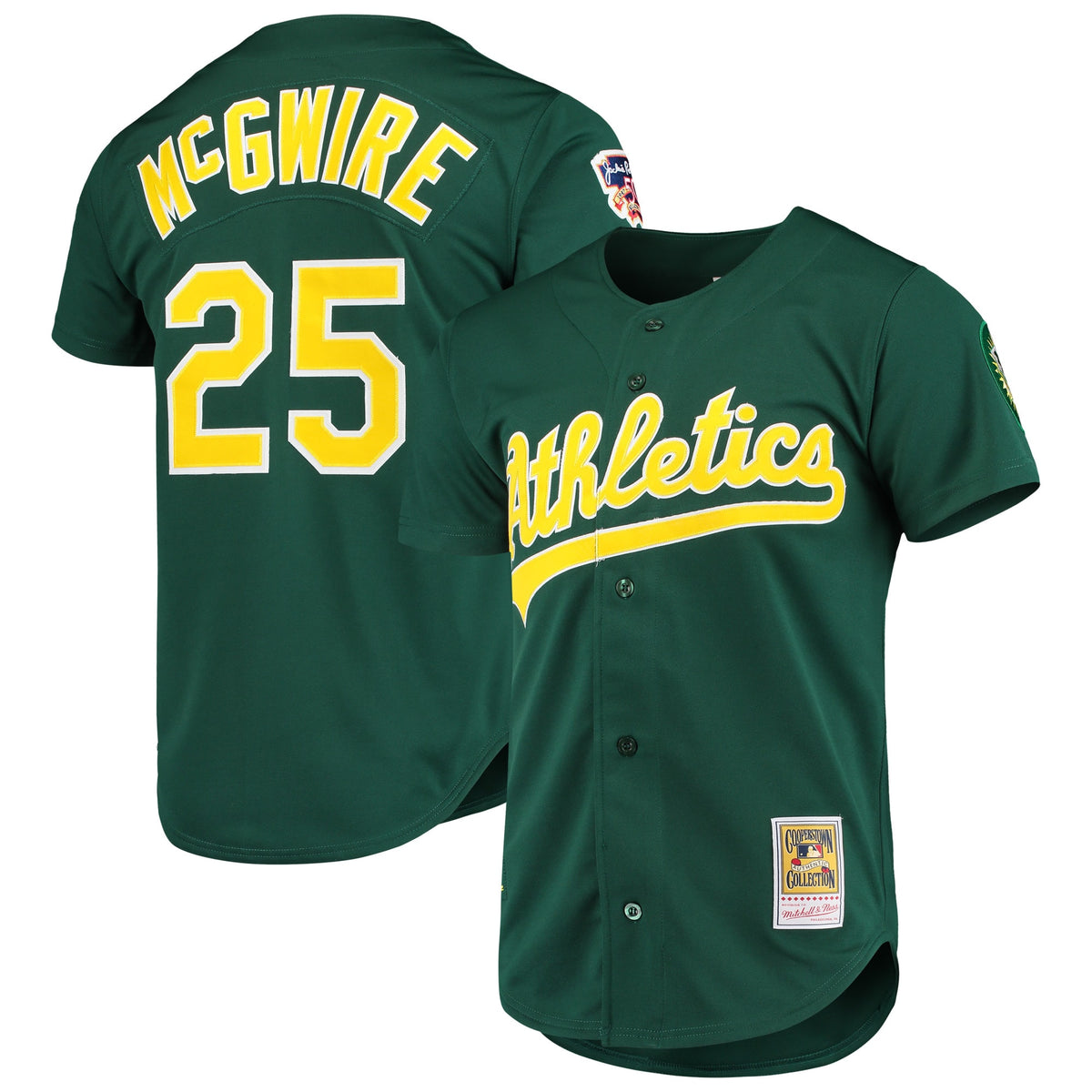 Mark McGwire Oakland Athletics Mitchell Ness 1997 Cooperstown Collection Authentic Jersey Green