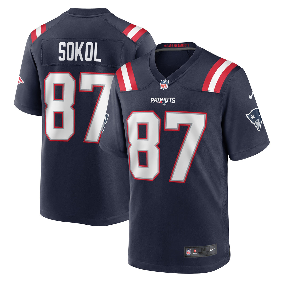 Matt Sokol New England Patriots Nike Game Player Jersey Navy