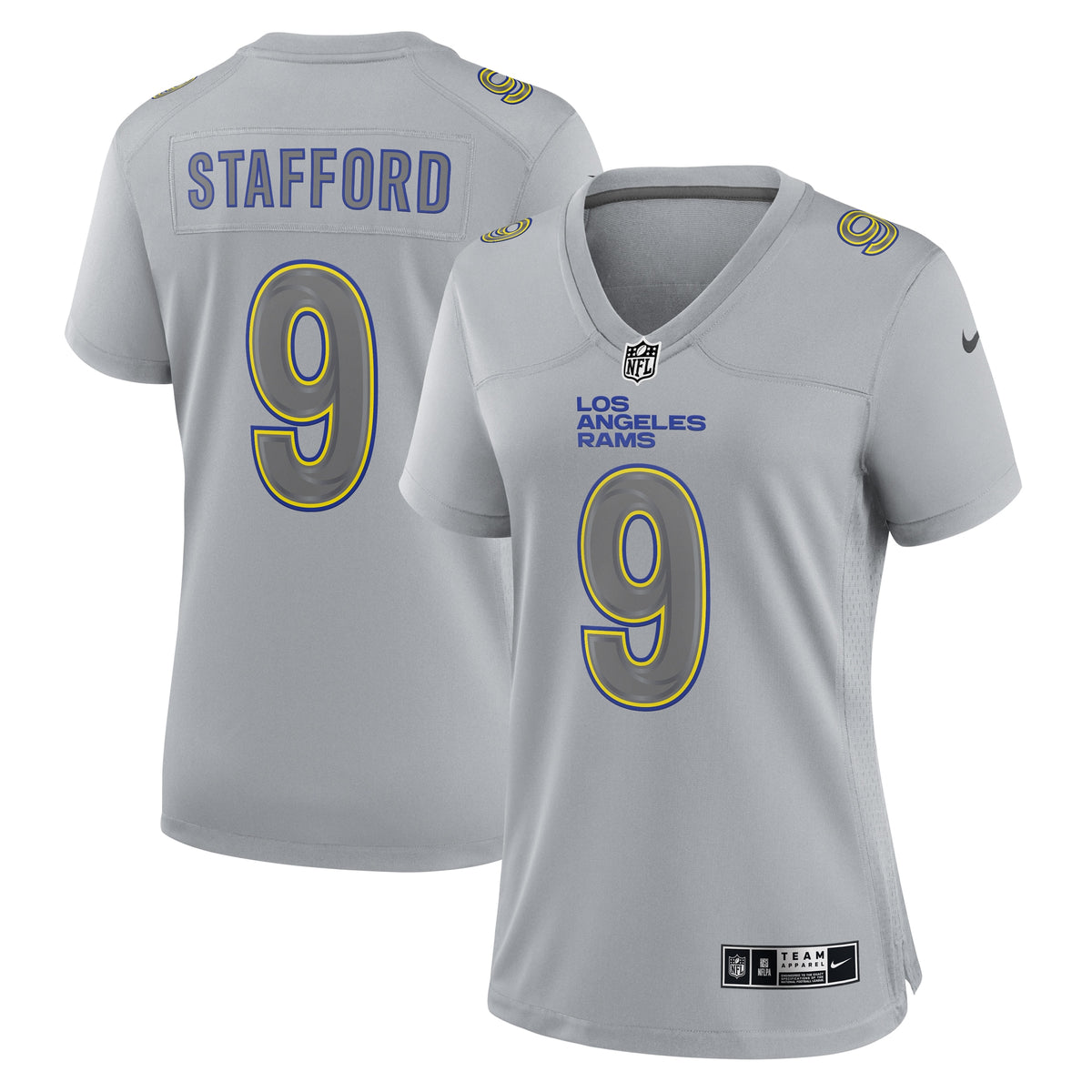 Matthew Stafford Los Angeles Rams Nike Women's Atmosphere Fashion Game Jersey Gray