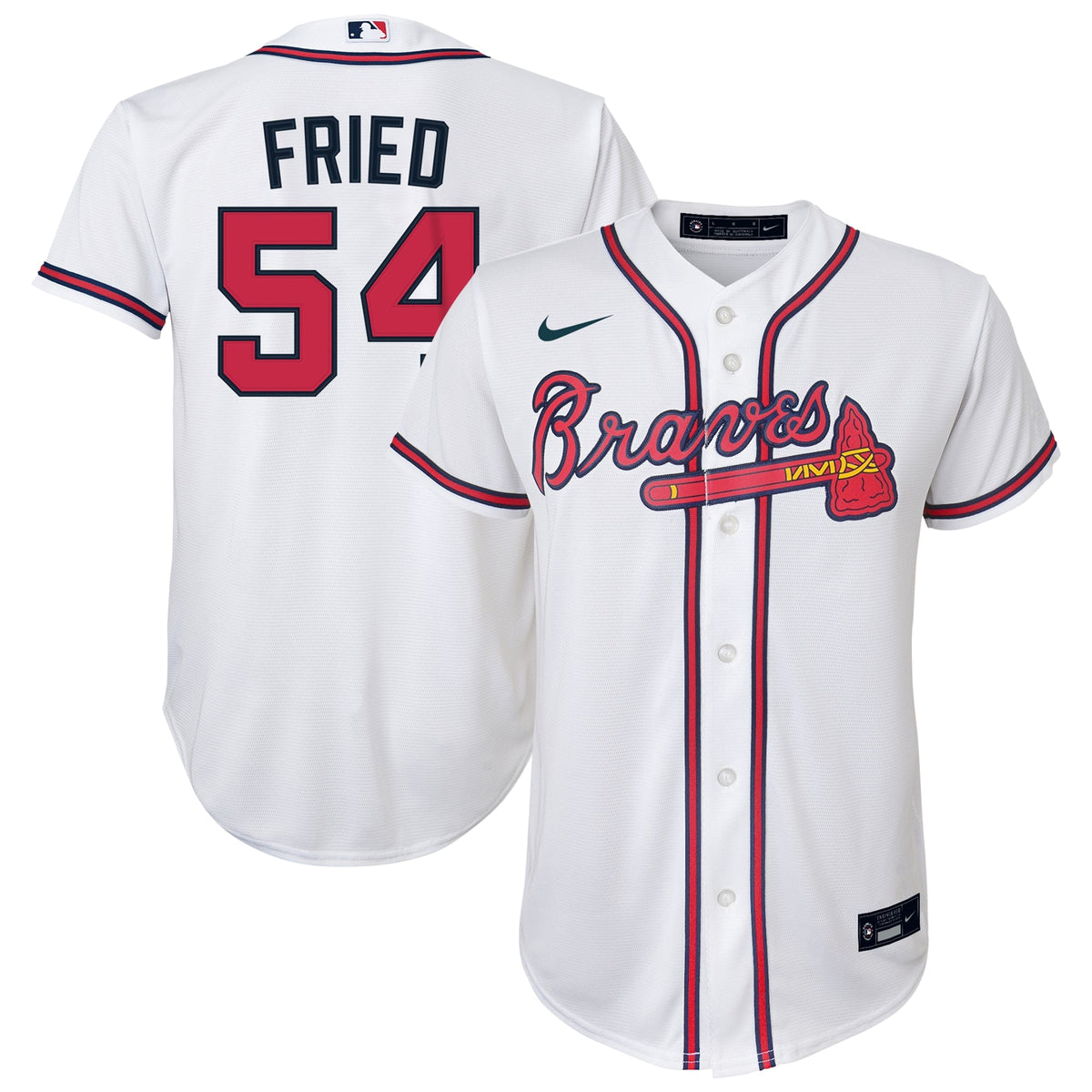 Max Fried Atlanta Braves Nike Youth Alternate Replica Player Jersey White