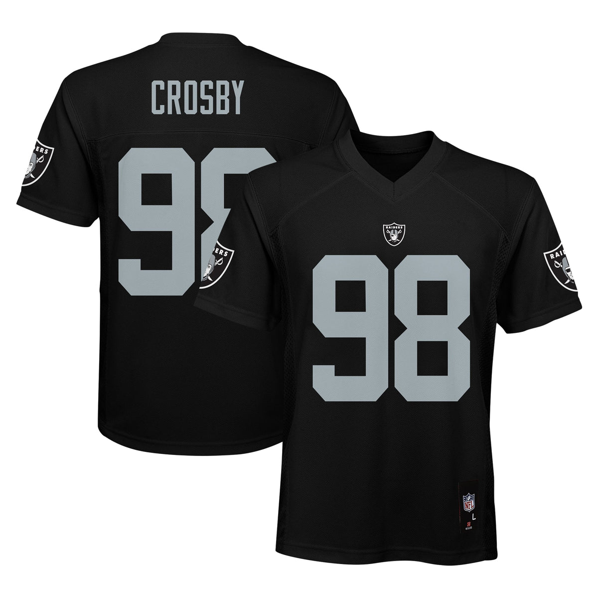 Maxx Crosby Las Vegas Raiders Youth Replica Player Jersey Black