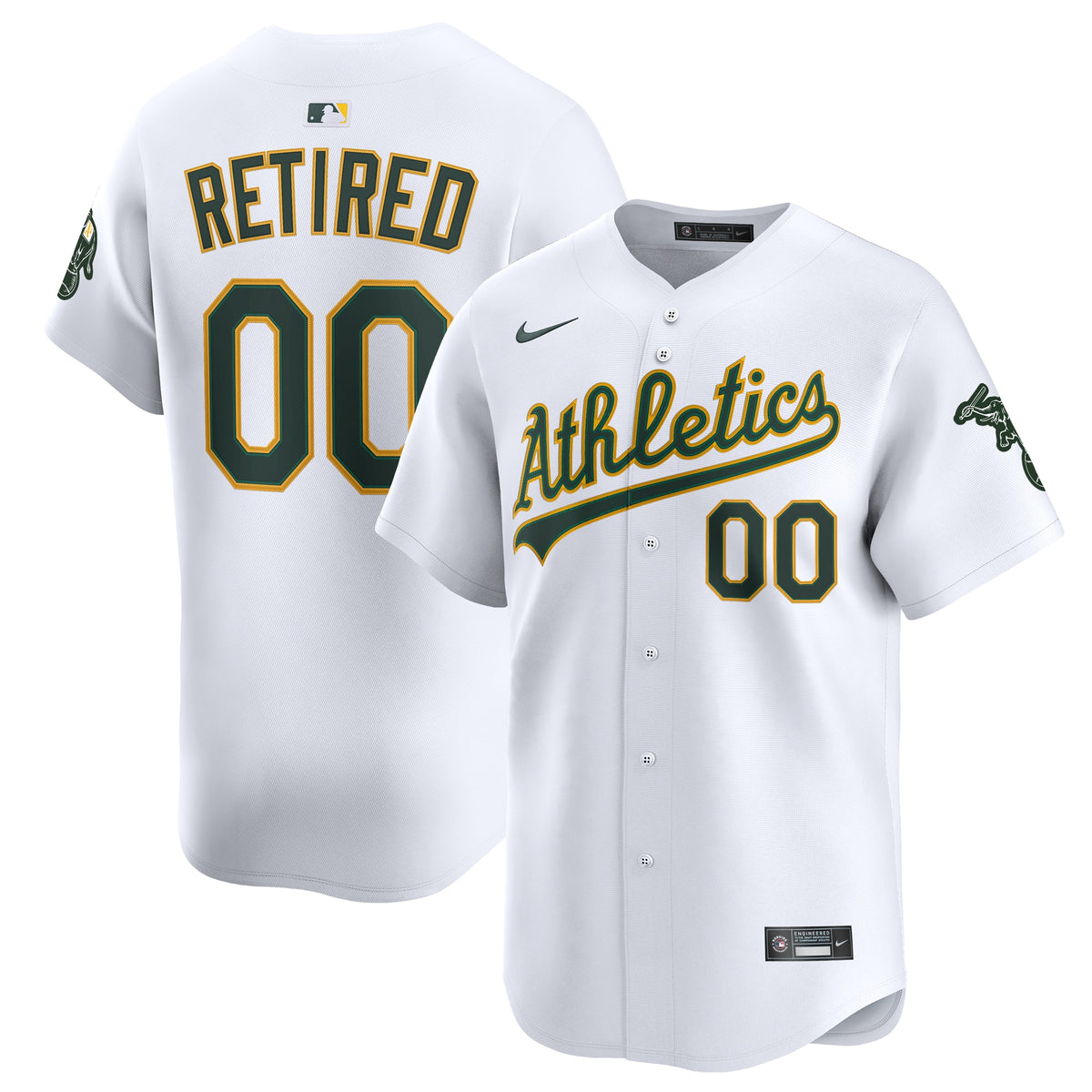 Men's Athletics Nike White Home Limited Pick-A-Player Retired Roster Jersey