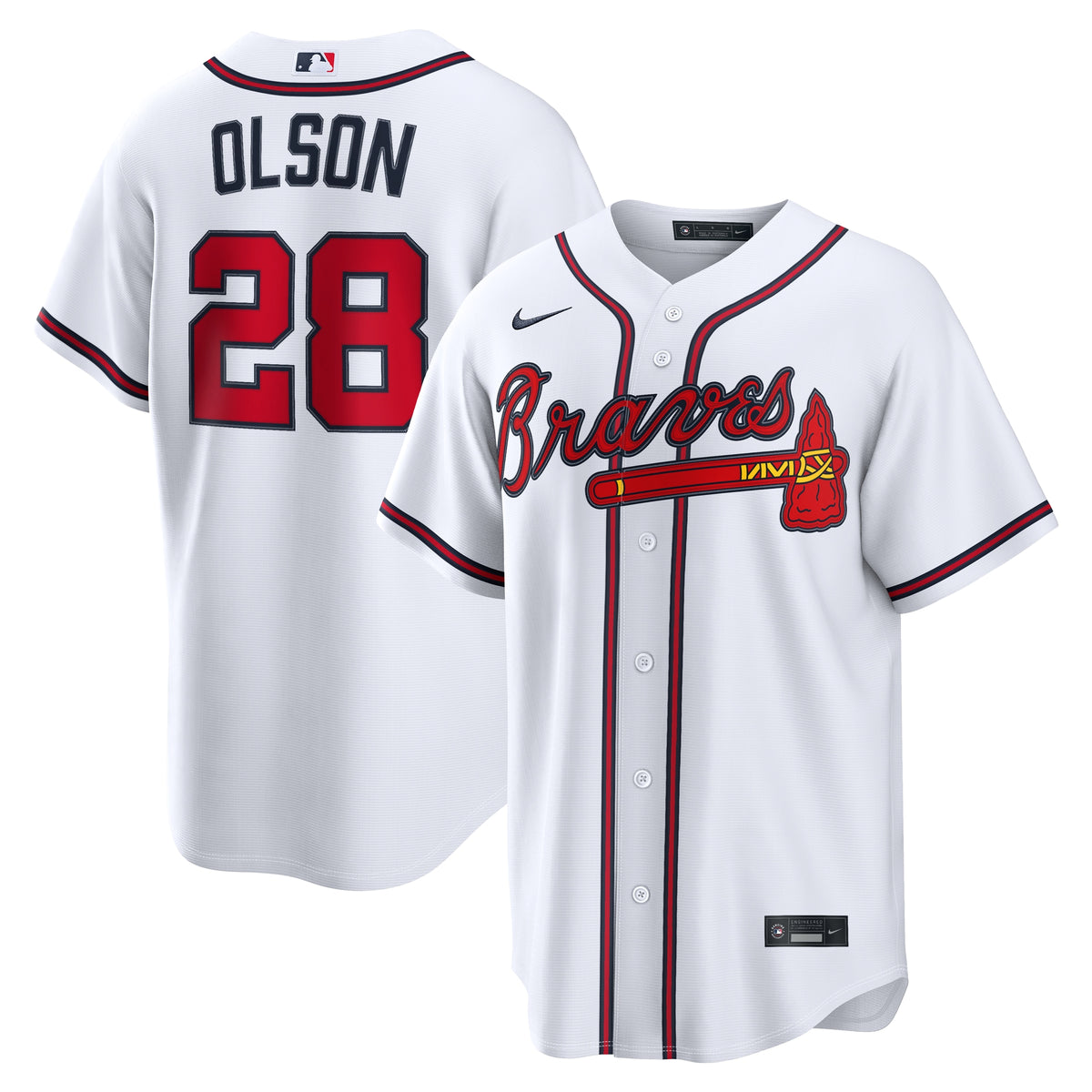 Men's Atlanta Braves Matt Olson Nike White Home Replica Jersey