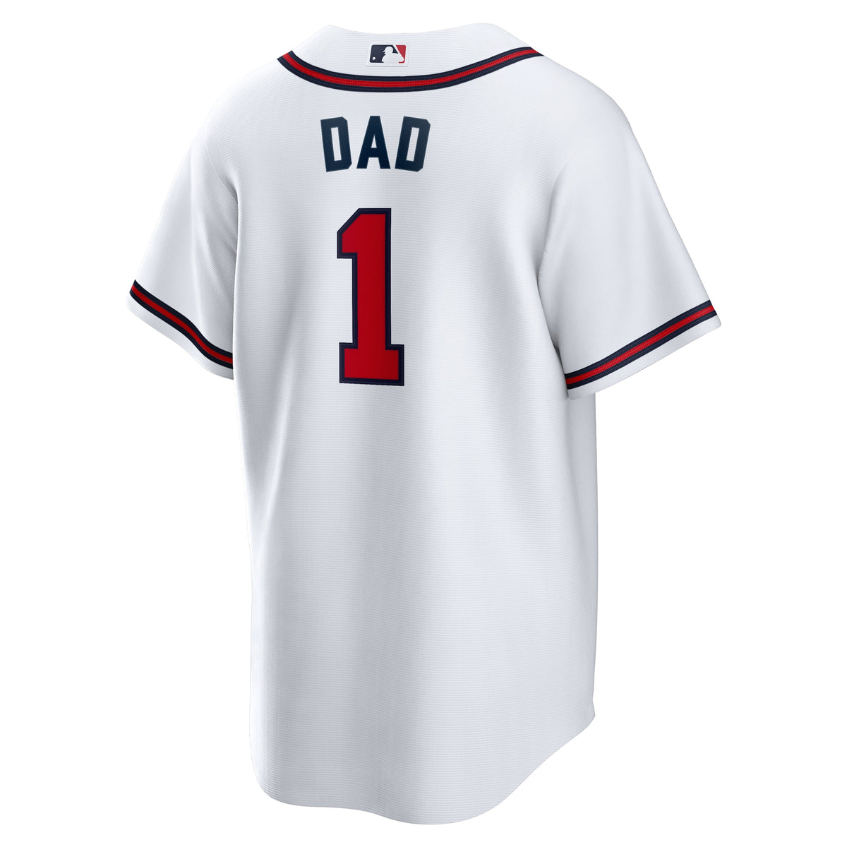 Men's Atlanta Braves Nike White #1 Dad Home Replica Jersey
