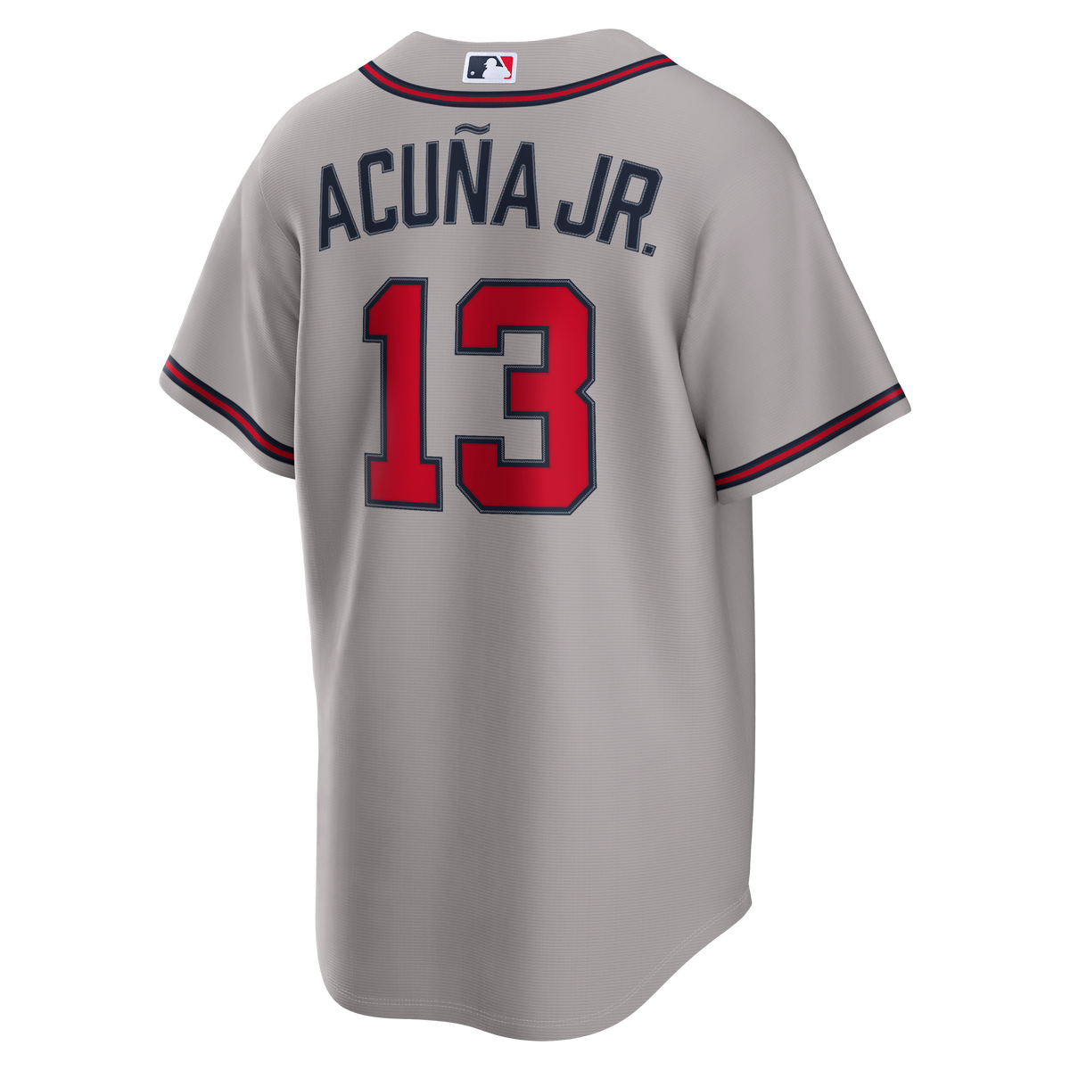 Men's Atlanta Braves Ronald Acuí±a Jr. Nike Gray Road Replica Jersey
