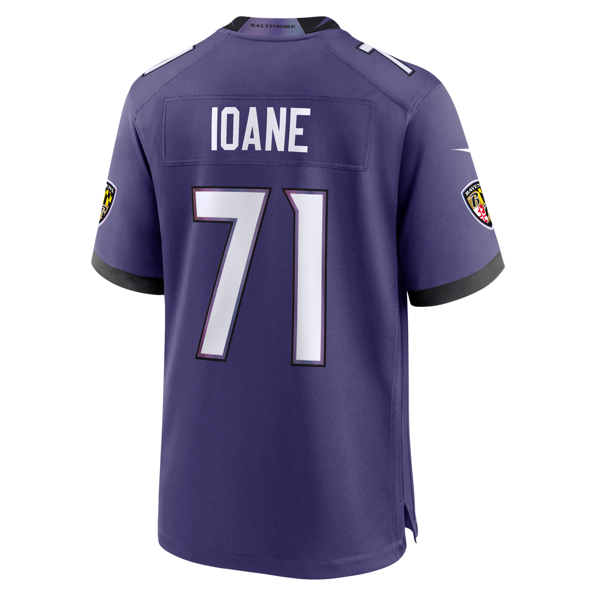 Men's Baltimore Ravens Olaivavega Ioane Nike Purple 2026 NFL Draft First Round Pick No. 14 Team Game Jersey