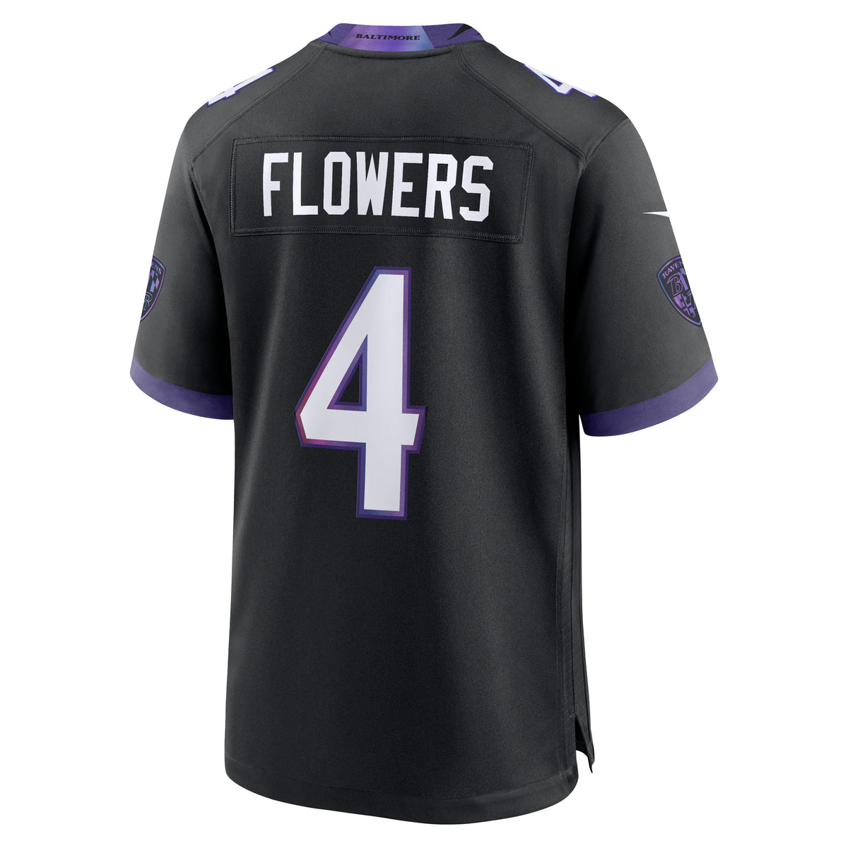 Men's Baltimore Ravens Zay Flowers Nike Black Alternate Game Jersey