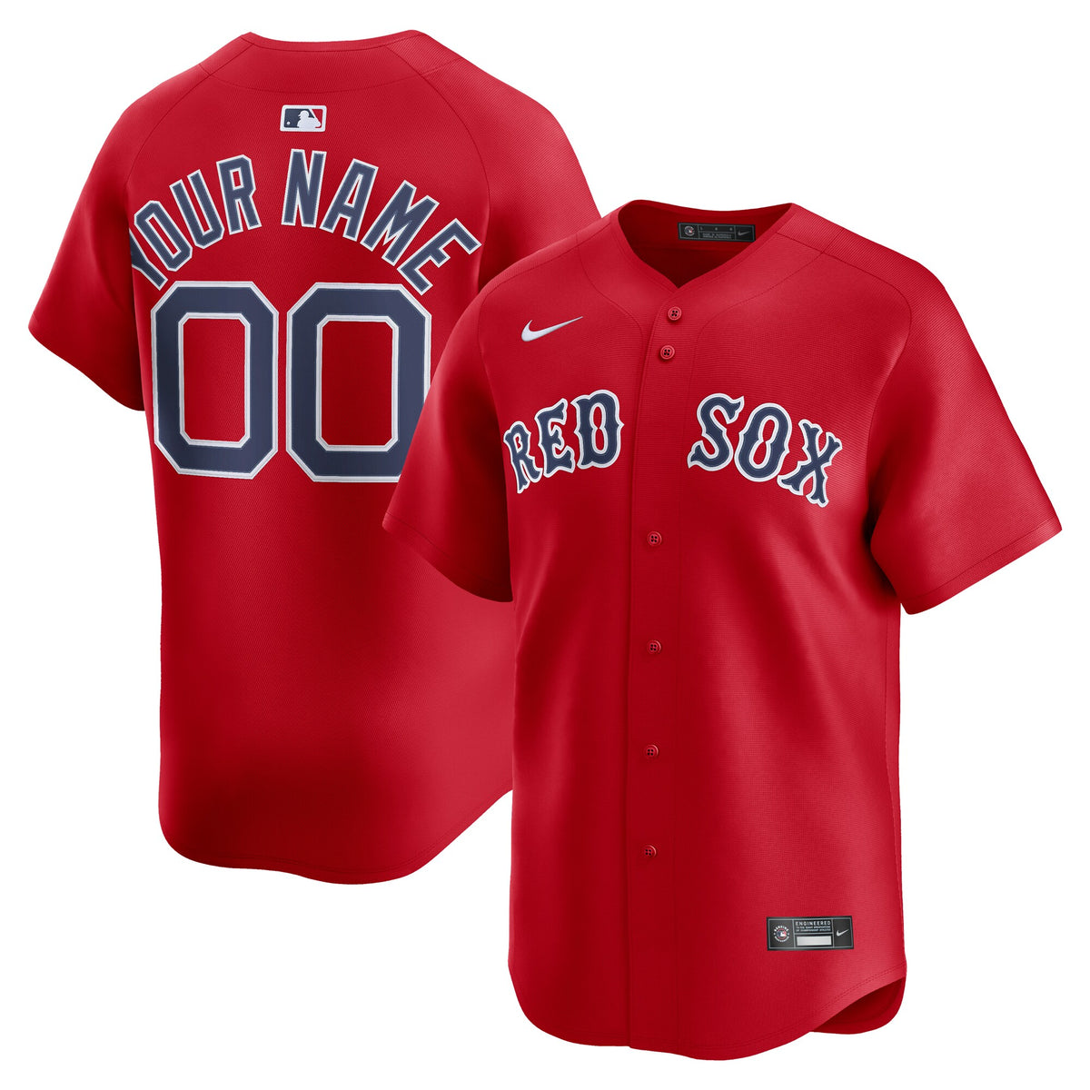 Men's Boston Red Sox Nike Red Alternate Limited Custom Jersey