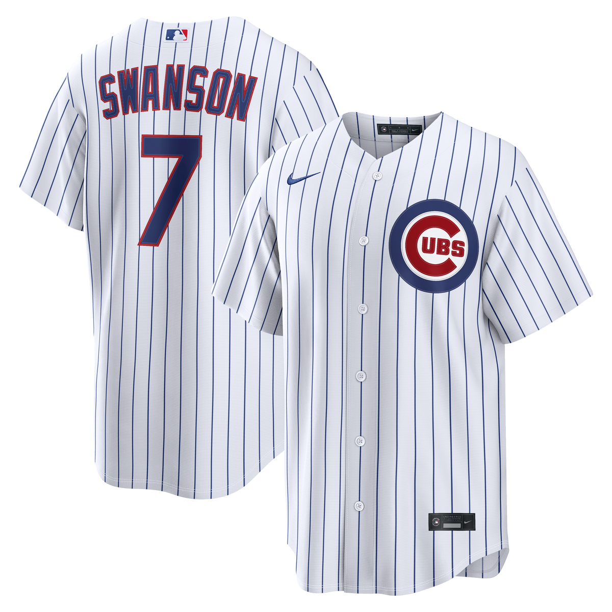 Men's Chicago Cubs Dansby Swanson Nike White Home Replica Jersey