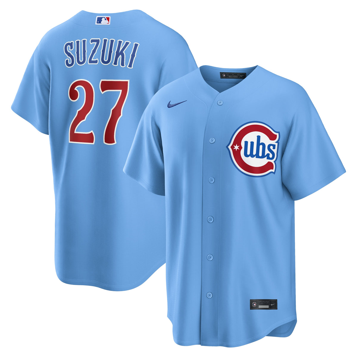 Men's Chicago Cubs Seiya Suzuki Nike Light Blue Alternate Replica Jersey
