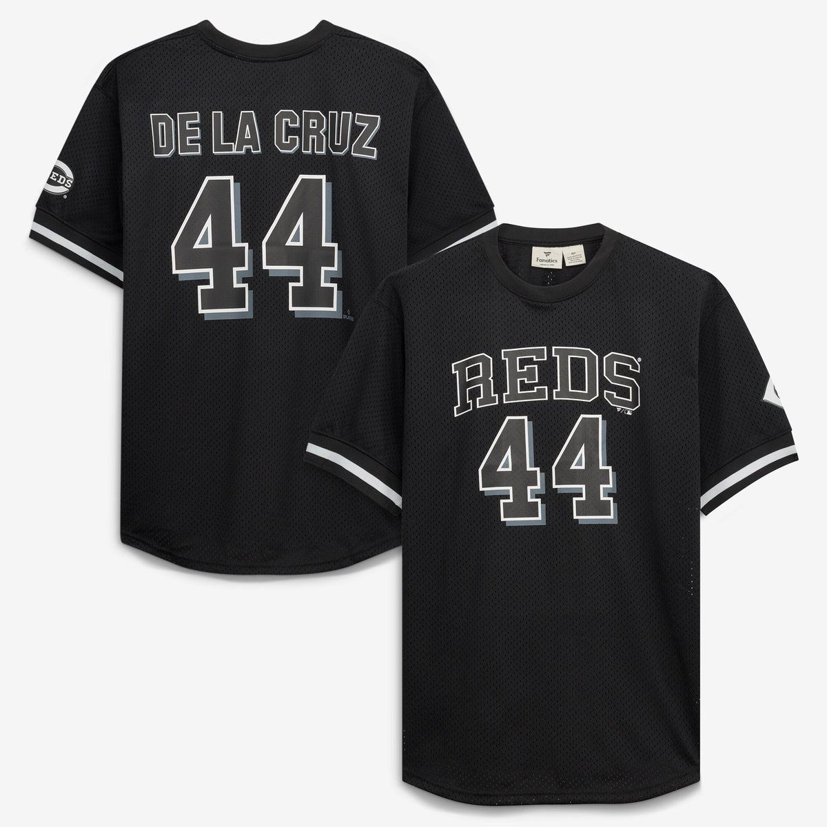 Men's Cincinnati Reds Elly De La Cruz Fanatics Black/White Big & Tall Heavyweight Mesh Jersey