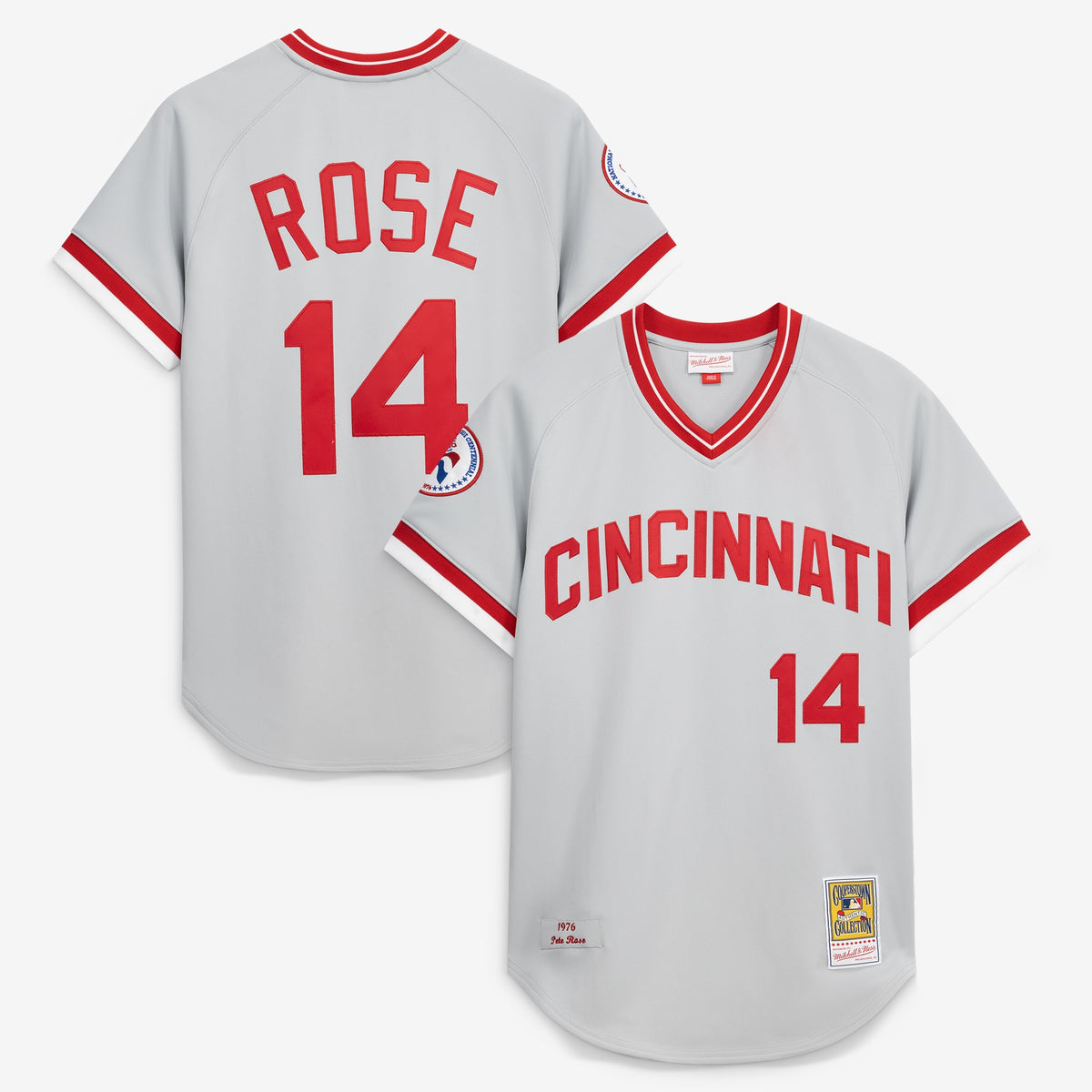 Men's Cincinnati Reds Pete Rose Mitchell & Ness Gray 1976 Authentic Jersey