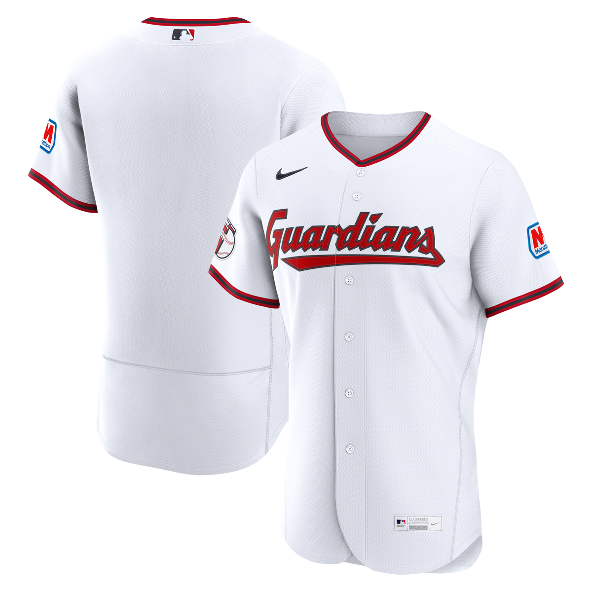 Men's Cleveland Guardians Nike White Home Sponsor Patch Authentic Jersey