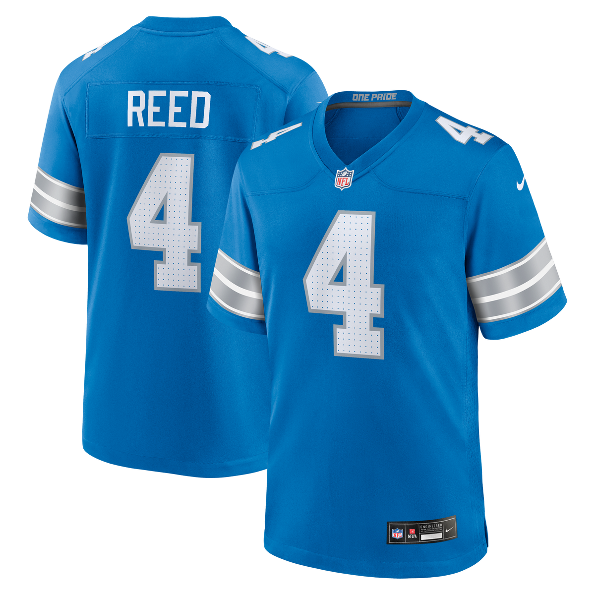 Men's Detroit Lions D.J. Reed Nike Blue Team Game Jersey