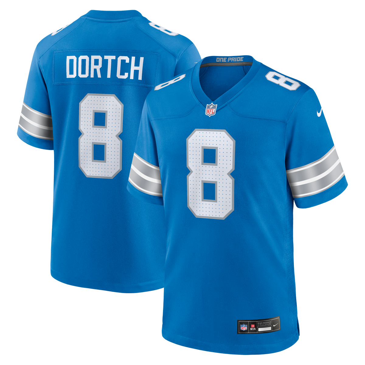 Men's Detroit Lions Greg Dortch Nike Blue Team Game Jersey