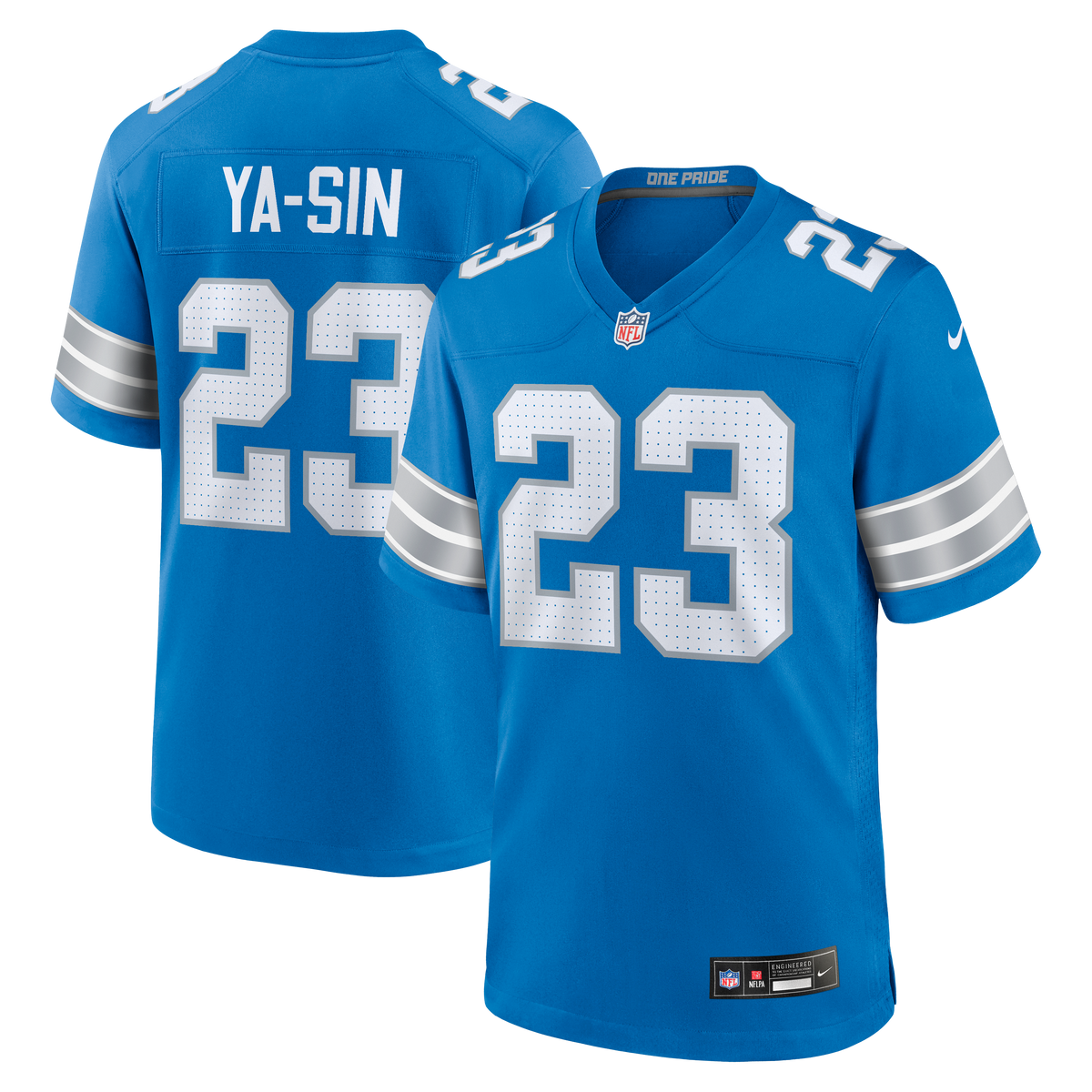 Men's Detroit Lions Rock Ya-Sin Nike Blue Team Game Jersey