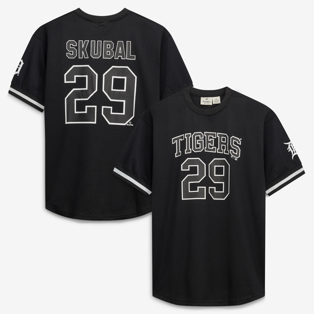 Men's Detroit Tigers Tarik Skubal Fanatics Black/White Big & Tall Heavyweight Mesh Jersey