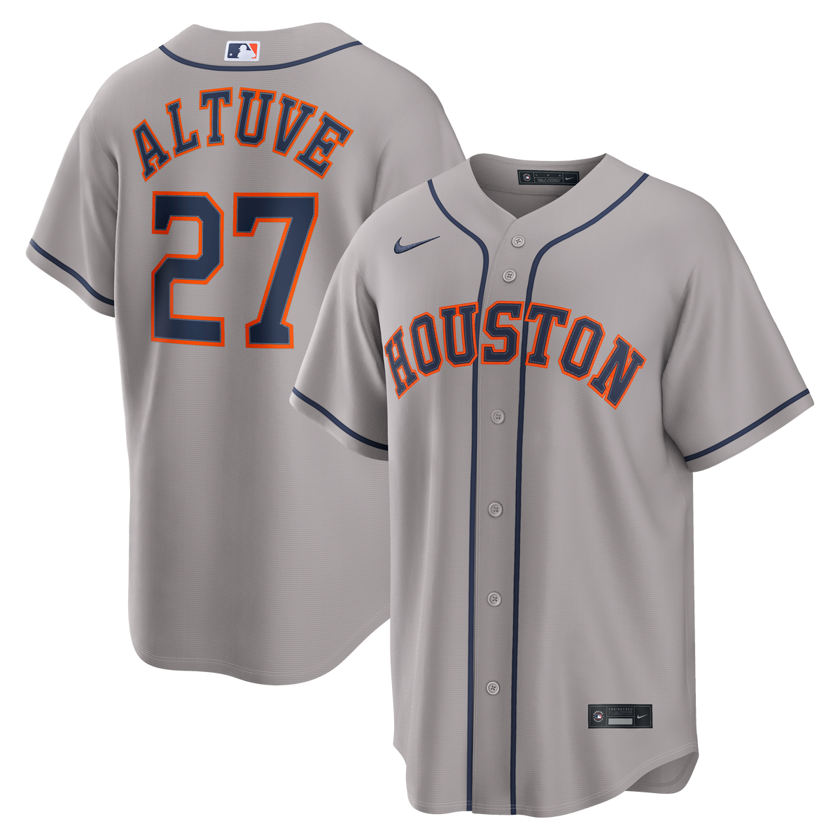 Men's Houston Astros Jose Altuve Nike Gray Road Replica Jersey