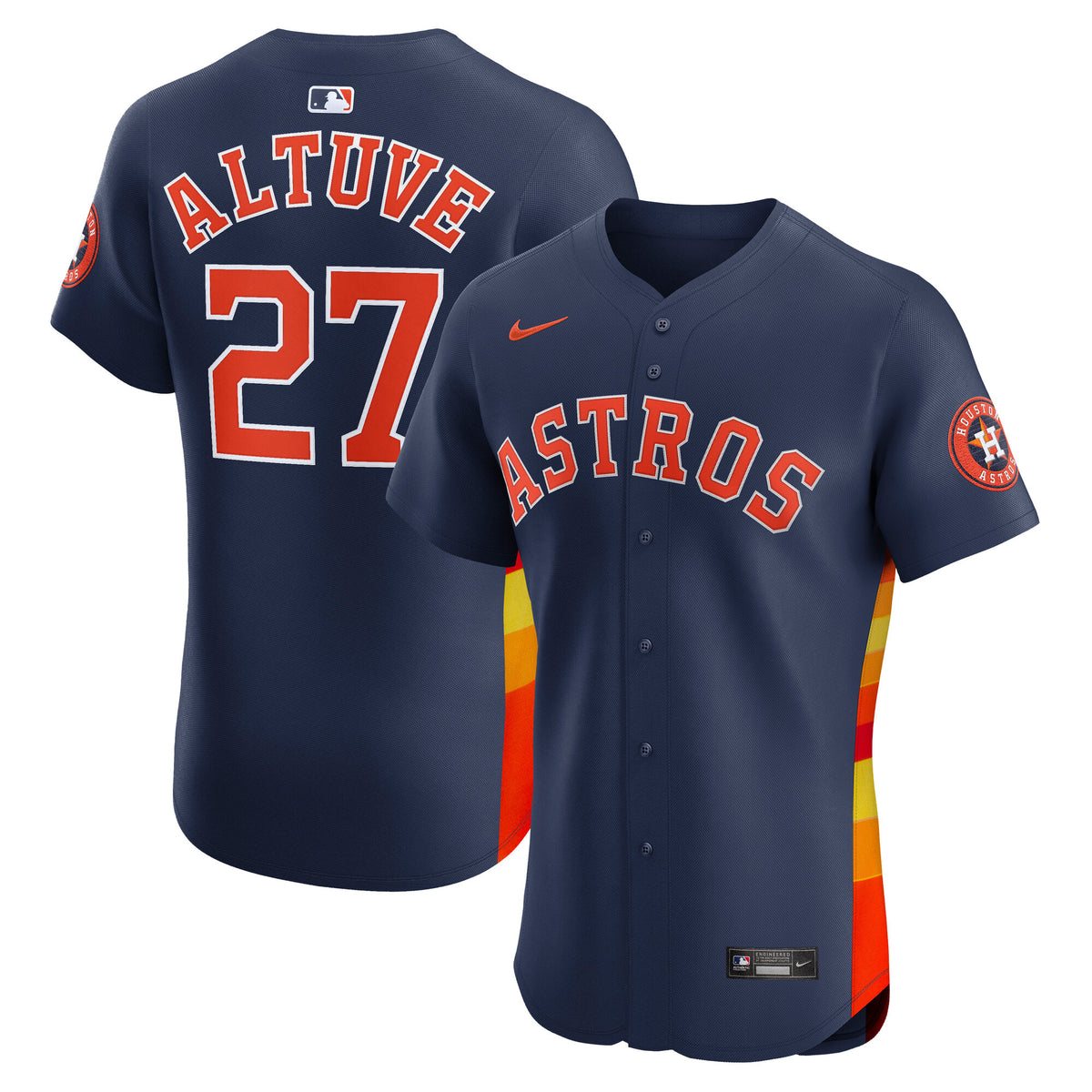 Men's Houston Astros Jose Altuve Nike Navy Alternate 2 Elite Player Jersey
