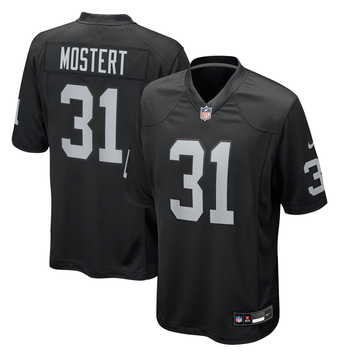 Men's Las Vegas Raiders Raheem Mostert Nike Black Team Game Jersey