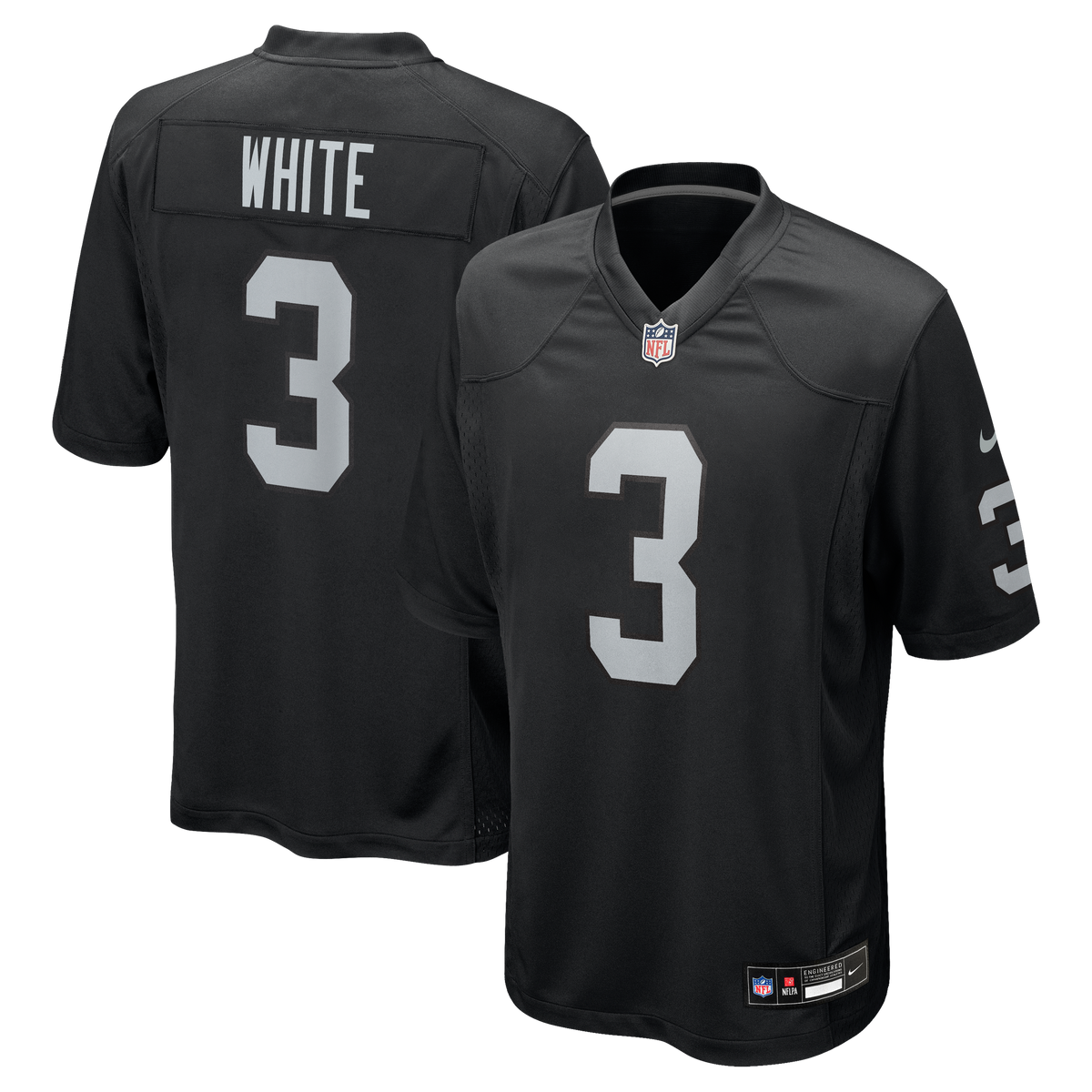 Men's Las Vegas Raiders Zamir White Nike Black Team Game Jersey