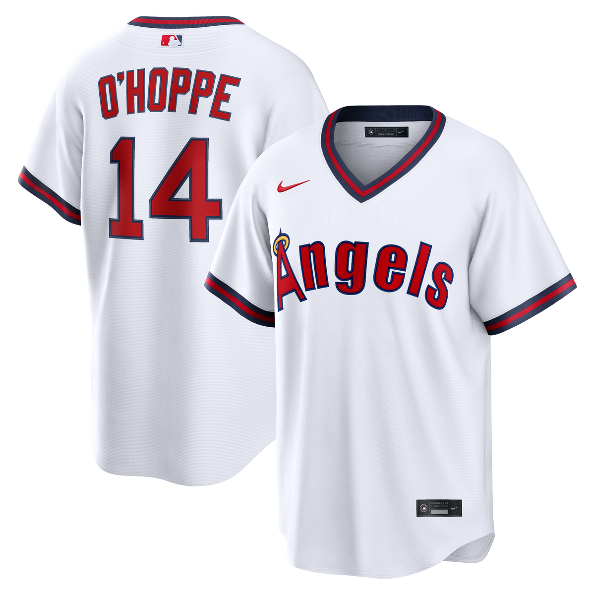 Men's Los Angeles Angels Logan O&'Hoppe Nike White Alternate Replica Jersey