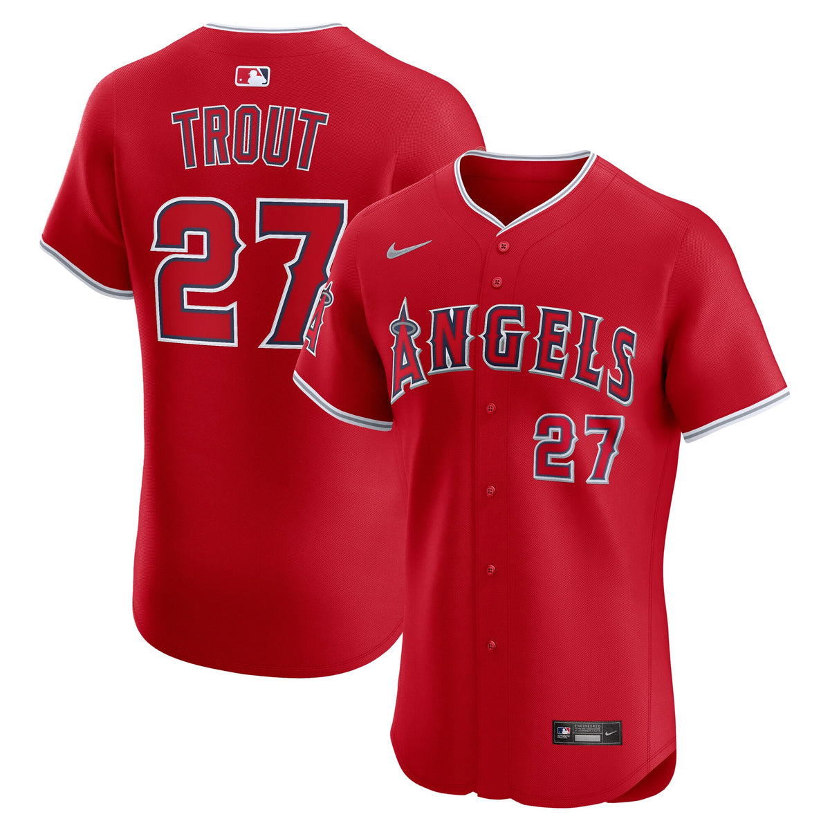Men's Los Angeles Angels Mike Trout Nike Red Alternate Elite Jersey