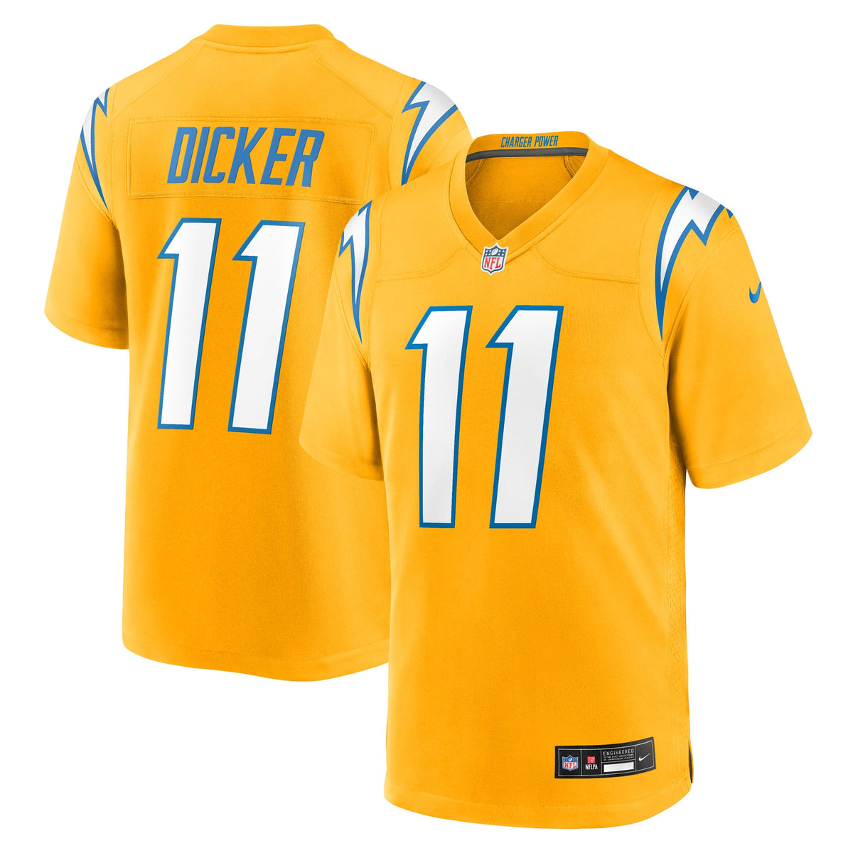 Men's Los Angeles Chargers Cameron Dicker Nike Gold Alternate Game Jersey