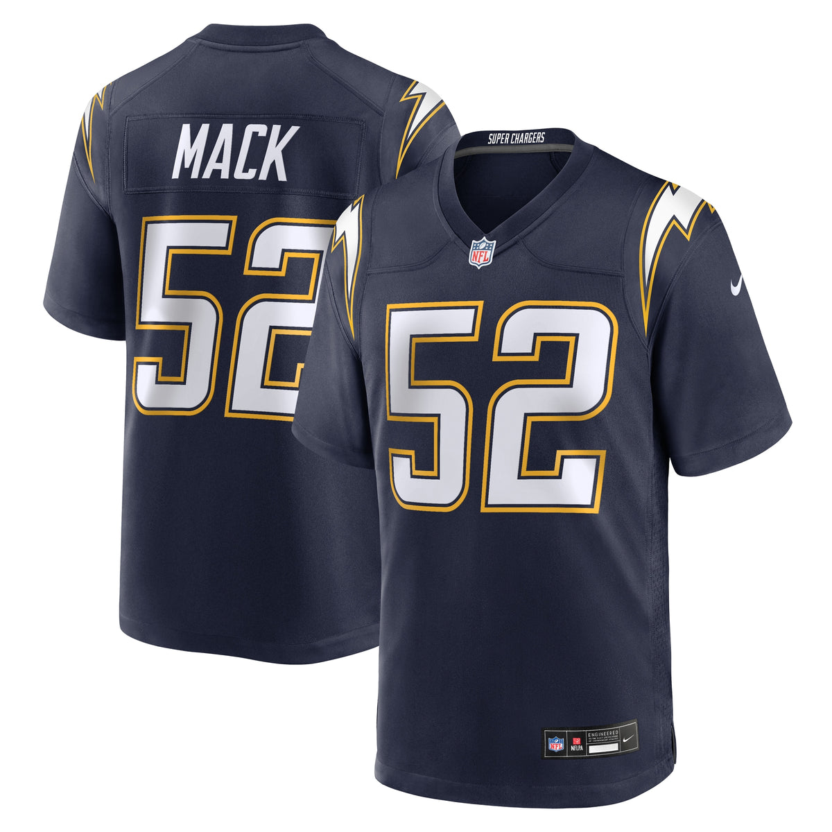 Men's Los Angeles Chargers Khalil Mack Nike Navy Alternate Super Chargers Game Player Jersey