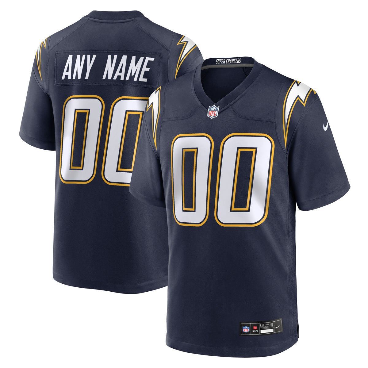 Men's Los Angeles Chargers Nike Navy Alternate Super Chargers Game Custom Jersey