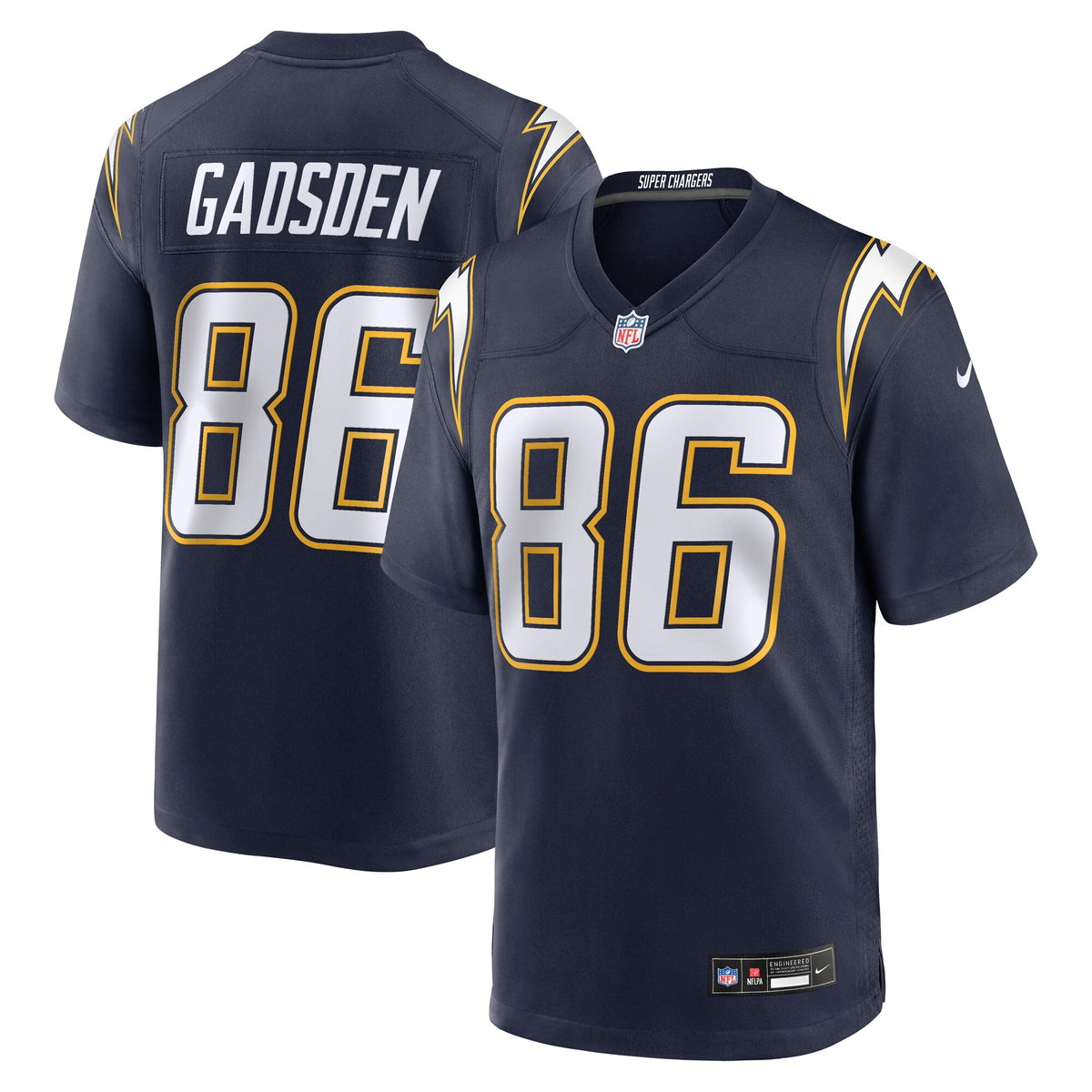 Men's Los Angeles Chargers Oronde Gadsden Nike Navy Alternate 2 Super Chargers Game Jersey