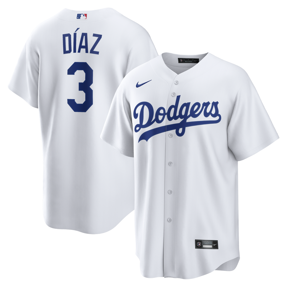 Men's Los Angeles Dodgers Edwin Díaz Nike White Home Replica Jersey