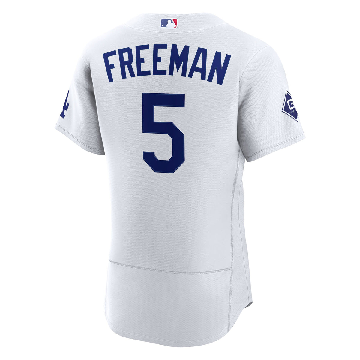 Men's Los Angeles Dodgers Freddie Freeman Nike White Home Authentic Sponsor Patch Jersey