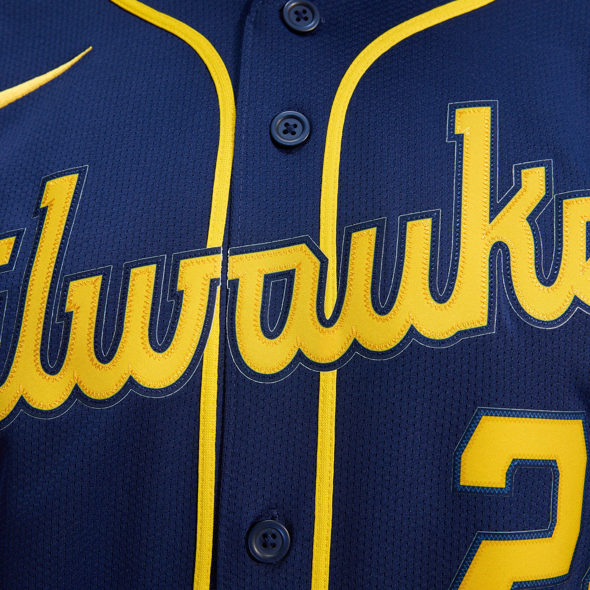 Men's Milwaukee Brewers Christian Yelich Nike Navy Alternate Limited Jersey
