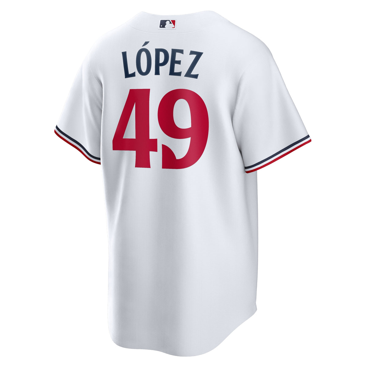 Men's Minnesota Twins Pablo Lí³pez Nike White Home Replica Player Jersey