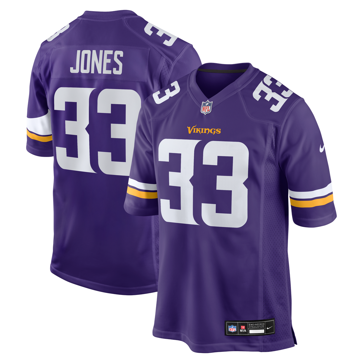 Men's Minnesota Vikings Aaron Jones Nike Purple Game Player Jersey