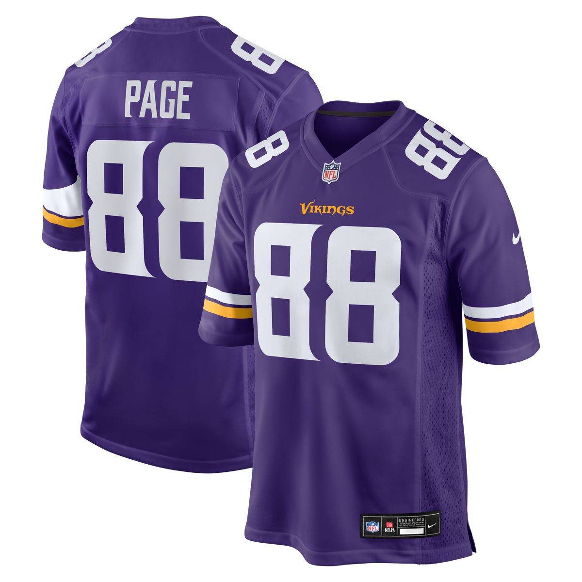 Men's Minnesota Vikings Alan Page Nike Purple Game Retired Player Jersey