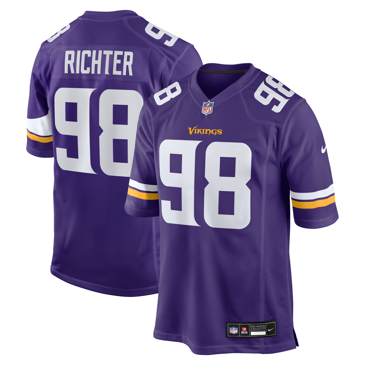 Men's Minnesota Vikings Bo Richter Nike Purple Team Game Jersey