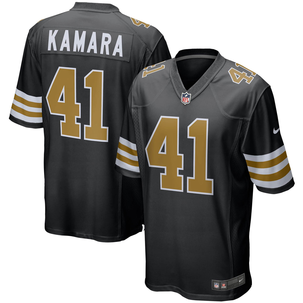 Men's New Orleans Saints Alvin Kamara Nike Black Alternate Game Jersey
