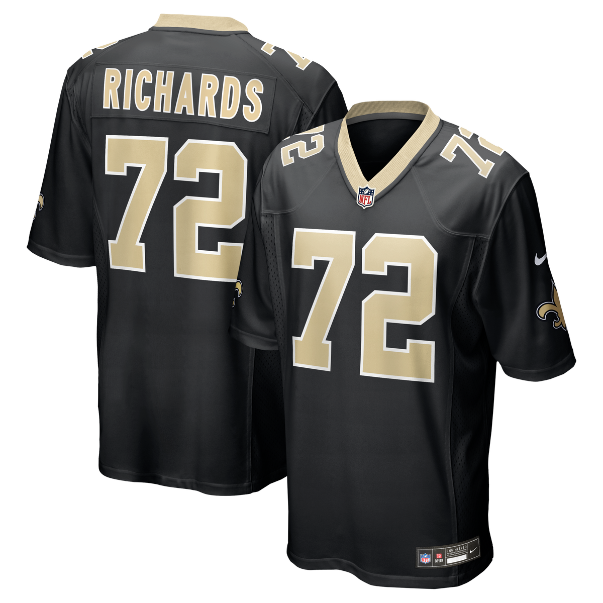 Men's New Orleans Saints Asim Richards Nike Black Team Game Jersey