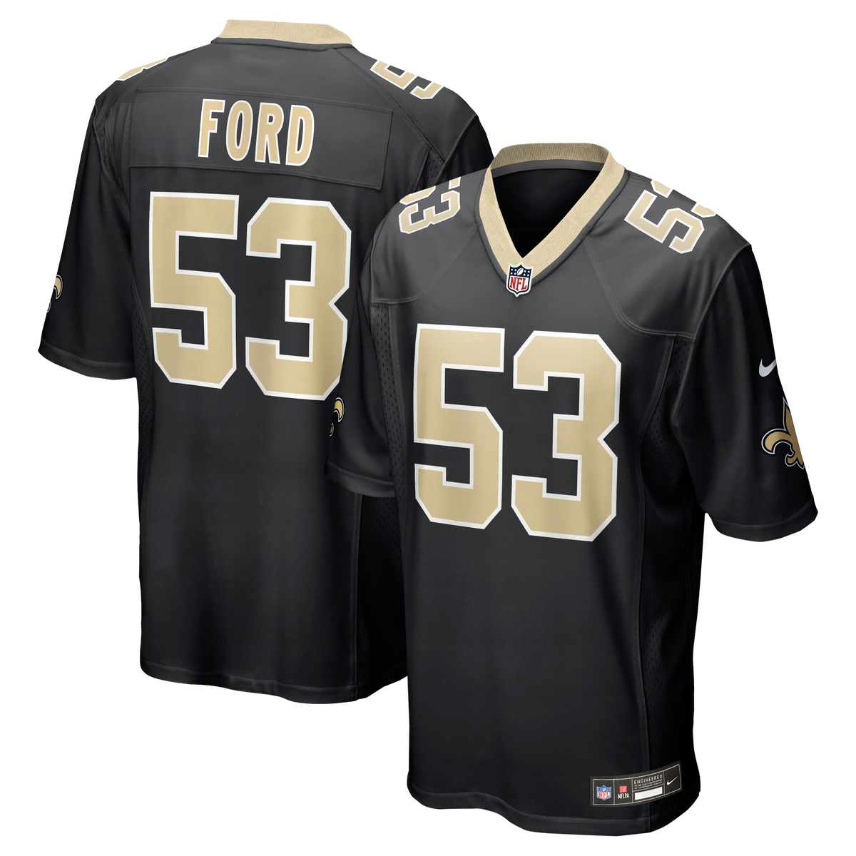Men's New Orleans Saints Jaylan Ford Nike Black Game Jersey