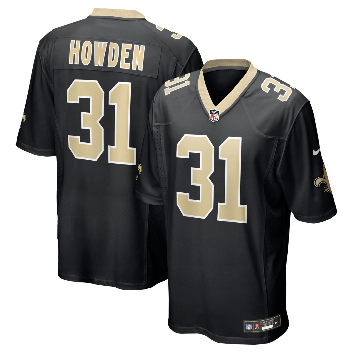 Men's New Orleans Saints Jordan Howden Nike Black Team Game Jersey