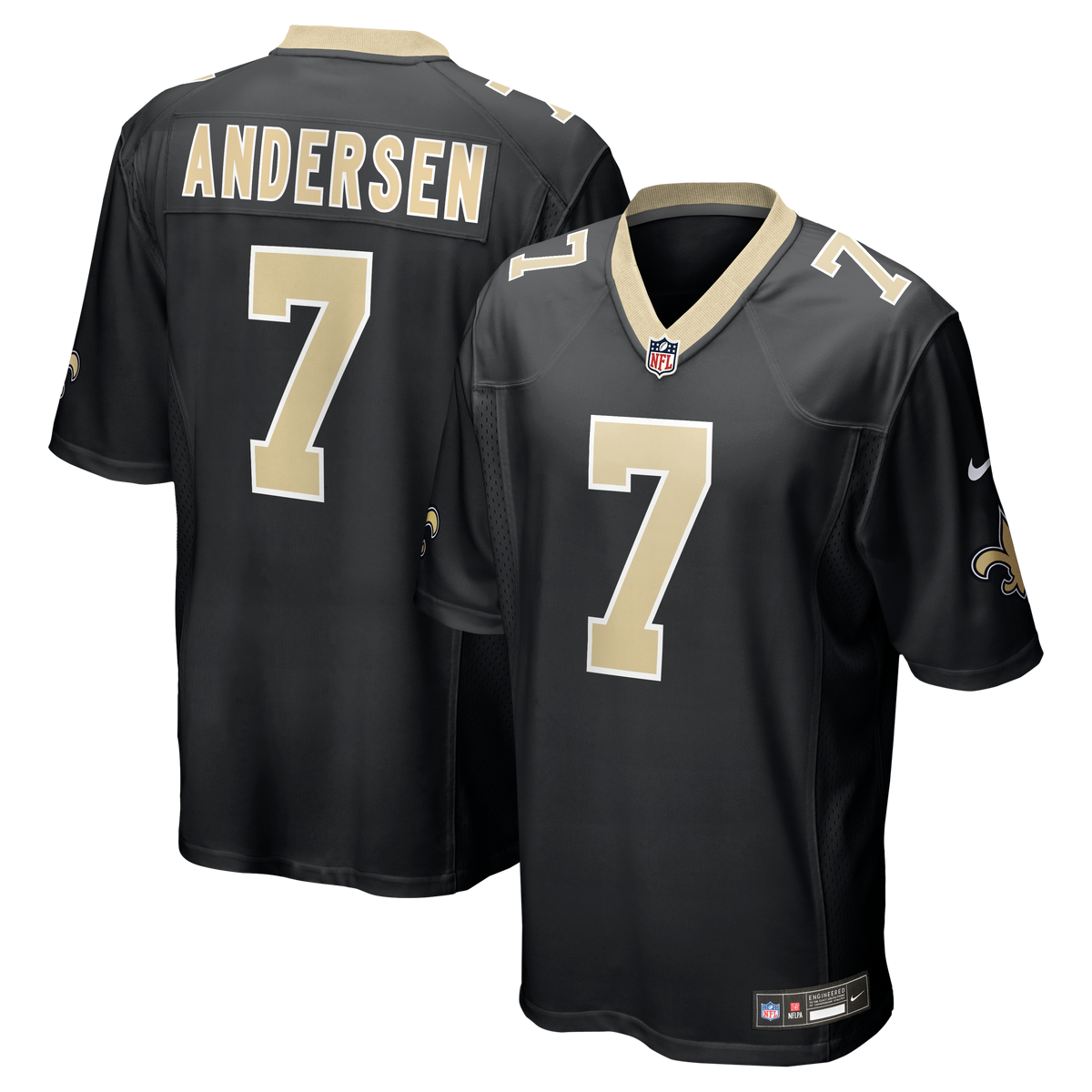 Men's New Orleans Saints Morten Andersen Nike Black Game Retired Player Jersey